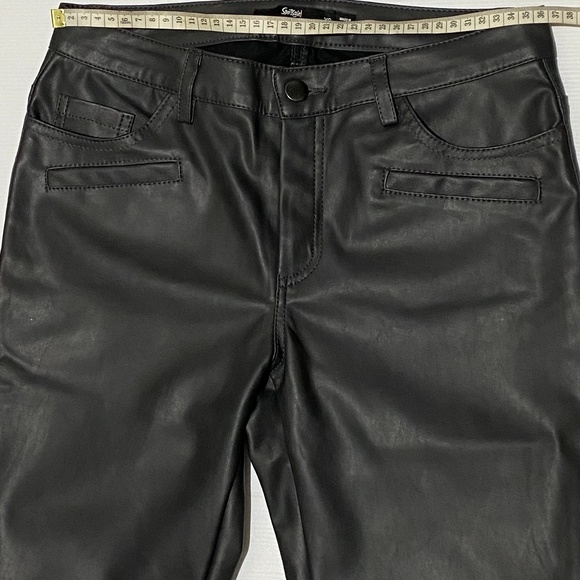 SPORTSGIRL Womens Size XS Dark Grey Faux Leather Look Biker Skinny Pants - Picture 11 of 14